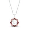 Thumbnail Image 1 of Garnet Quinceañera Birthstone Necklace 10K White Gold 18"