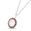 Thumbnail Image 2 of Garnet Quinceañera Birthstone Necklace 10K White Gold 18"