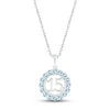 Thumbnail Image 1 of Aquamarine Quinceañera Birthstone Necklace 10K White Gold 18&quot;