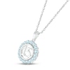 Thumbnail Image 2 of Aquamarine Quinceañera Birthstone Necklace 10K White Gold 18&quot;