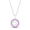 Thumbnail Image 1 of Amethyst Quinceañera Birthstone Necklace 10K White Gold 18"