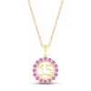 Thumbnail Image 0 of Amethyst Quinceañera Birthstone Necklace 10K Yellow Gold 18"