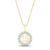 Thumbnail Image 0 of Aquamarine Quinceañera Birthstone Necklace 10K Yellow Gold 18"