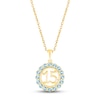 Thumbnail Image 0 of Aquamarine Quinceañera Birthstone Necklace 10K Yellow Gold 18"