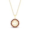 Thumbnail Image 1 of Garnet Quinceañera Birthstone Necklace 10K Yellow Gold 18&quot;