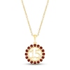 Thumbnail Image 0 of Garnet Quinceañera Birthstone Necklace 10K Yellow Gold 18"