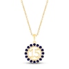 Thumbnail Image 0 of Blue Lab-Created Sapphire Quinceañera Birthstone Necklace 10K Yellow Gold 18"