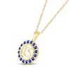 Thumbnail Image 1 of Blue Lab-Created Sapphire Quinceañera Birthstone Necklace 10K Yellow Gold 18"