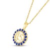 Thumbnail Image 1 of Blue Lab-Created Sapphire Quinceañera Birthstone Necklace 10K Yellow Gold 18"