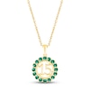 Thumbnail Image 0 of Lab-Created Emerald Quinceañera Birthstone Necklace 10K Yellow Gold 18"