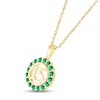 Thumbnail Image 1 of Lab-Created Emerald Quinceañera Birthstone Necklace 10K Yellow Gold 18"