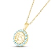 Thumbnail Image 2 of Swiss Blue Topaz Quinceañera Birthstone Necklace 10K Yellow Gold 18"