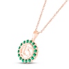 Thumbnail Image 2 of Lab-Created Emerald Quinceañera Birthstone Necklace 10K Rose Gold 18&quot;