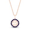 Thumbnail Image 0 of Blue Lab-Created Sapphire Quinceañera Birthstone Necklace 10K Rose Gold 18"