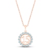 Thumbnail Image 1 of Aquamarine Quinceañera Birthstone Necklace 10K Rose Gold 18&quot;