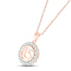 Thumbnail Image 2 of Aquamarine Quinceañera Birthstone Necklace 10K Rose Gold 18&quot;