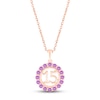 Thumbnail Image 1 of Amethyst Quinceañera Birthstone Necklace 10K Rose Gold 18&quot;