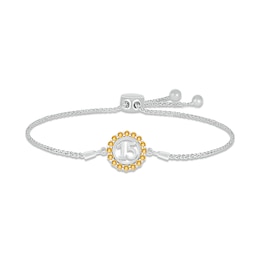Citrine Quinceañera Birthstone Bolo Bracelet Sterling Silver 9.5"
