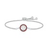 Thumbnail Image 0 of Garnet Quinceañera Birthstone Bolo Bracelet Sterling Silver 9.5"