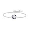 Thumbnail Image 0 of Blue Lab-Created Sapphire Quinceañera Birthstone Bolo Bracelet Sterling Silver 9.5"