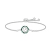 Lab-Created Emerald Quinceañera Birthstone Bolo Bracelet Sterling Silver 9.5"