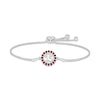 Thumbnail Image 1 of Lab-Created Ruby Quinceañera Birthstone Bolo Bracelet Sterling Silver 9.5&quot;