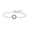 Thumbnail Image 0 of Lab-Created Ruby Quinceañera Birthstone Bolo Bracelet Sterling Silver 9.5"