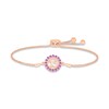 Thumbnail Image 1 of Amethyst Quinceañera Birthstone Bolo Bracelet 10K Rose Gold 9.5&quot;