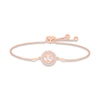 Thumbnail Image 1 of Lab-Created Opal Quinceañera Birthstone Bolo Bracelet 10K Rose Gold 9.5&quot;