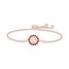 Thumbnail Image 0 of Lab-Created Ruby Quinceañera Birthstone Bolo Bracelet 10K Rose Gold 9.5"