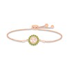 Thumbnail Image 1 of Peridot Quinceañera Birthstone Bolo Bracelet 10K Rose Gold 9.5&quot;