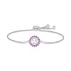 Thumbnail Image 1 of Amethyst Quinceañera Birthstone Bolo Bracelet 10K White Gold 9.5&quot;