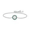 Thumbnail Image 1 of Lab-Created Emerald Quinceañera Birthstone Bolo Bracelet 10K White Gold 9.5&quot;