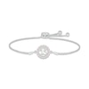 Thumbnail Image 1 of Lab-Created Opal Quinceañera Birthstone Bolo Bracelet 10K White Gold 9.5&quot;