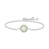 Thumbnail Image 1 of Peridot Quinceañera Birthstone Bolo Bracelet 10K White Gold 9.5&quot;