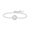 Thumbnail Image 1 of Swiss Blue Topaz Quinceañera Birthstone Bolo Bracelet 10K White Gold 9.5&quot;