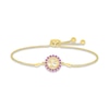 Thumbnail Image 1 of Amethyst Quinceañera Birthstone Bolo Bracelet 10K Yellow Gold 9.5&quot;