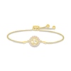 Thumbnail Image 1 of Lab-Created Opal Quinceañera Birthstone Bolo Bracelet 10K Yellow Gold 9.5&quot;