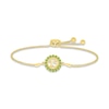 Thumbnail Image 1 of Peridot Quinceañera Birthstone Bolo Bracelet 10K Yellow Gold 9.5"