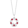 Thumbnail Image 0 of Lab-Created Ruby "15 Años" Birthstone Necklace Sterling Silver 18"