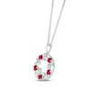 Thumbnail Image 1 of Lab-Created Ruby "15 Años" Birthstone Necklace Sterling Silver 18"