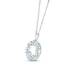 Thumbnail Image 1 of Aquamarine "15 Años" Birthstone Necklace Sterling Silver 18"