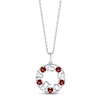 Thumbnail Image 1 of Garnet &quot;15 Años&quot; Birthstone Necklace Sterling Silver 18&quot;