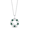 Lab-Created Emerald "15 Años" Birthstone Necklace Sterling Silver 18"