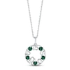 Thumbnail Image 1 of Lab-Created Emerald &quot;15 Años&quot; Birthstone Necklace Sterling Silver 18&quot;