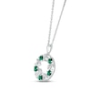 Thumbnail Image 2 of Lab-Created Emerald &quot;15 Años&quot; Birthstone Necklace Sterling Silver 18&quot;