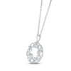 Thumbnail Image 2 of White Lab-Created Sapphire &quot;15 Años&quot; Birthstone Necklace Sterling Silver 18&quot;