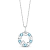 Thumbnail Image 1 of Swiss Blue Topaz &quot;15 Años&quot; Birthstone Necklace Sterling Silver 18&quot;