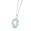 Thumbnail Image 1 of Swiss Blue Topaz "15 Años" Birthstone Necklace Sterling Silver 18"