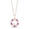 Thumbnail Image 1 of Amethyst &quot;15 Años&quot; Birthstone Necklace 10K Rose Gold 18&quot;